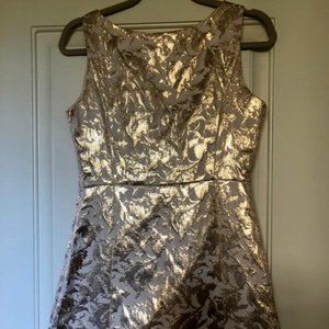 Gold Brocade Dress, Size Small